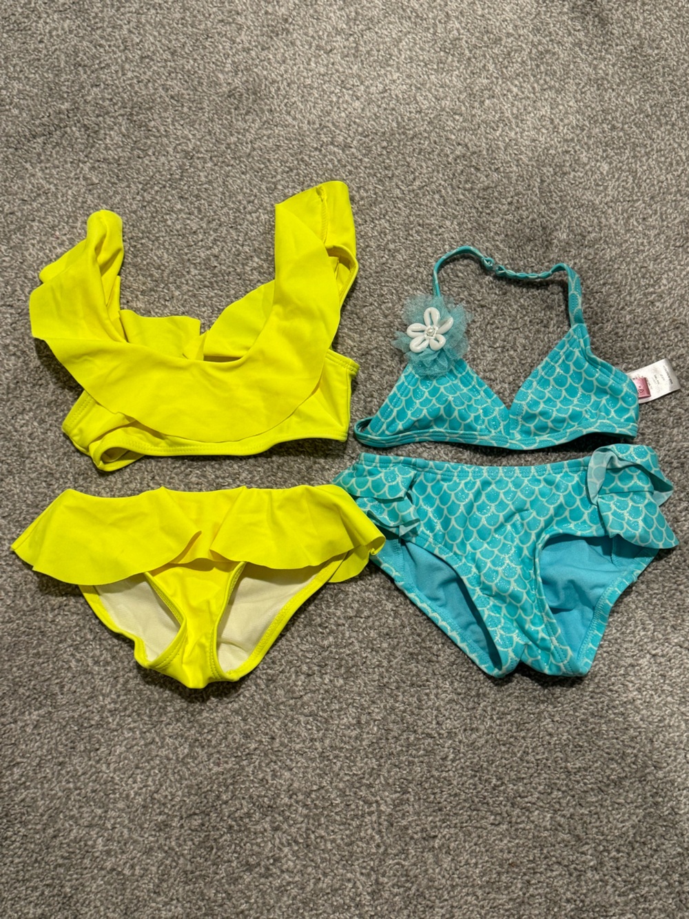 Ruffle Bikini & Turquoise Mermaid Bikini Bundle 2T - 2 Bikinis